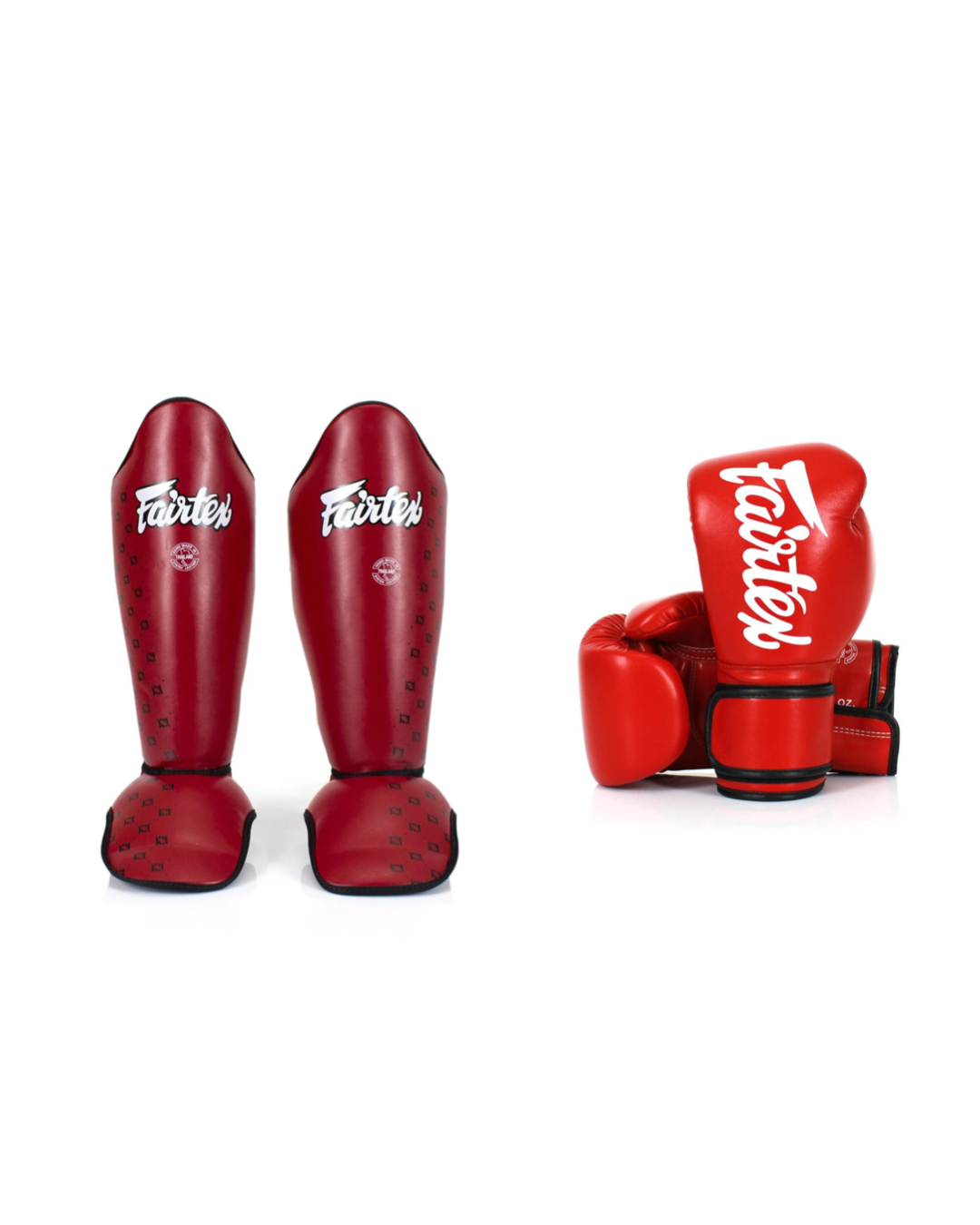 Fairtex Gloves and Shins Bundle Red