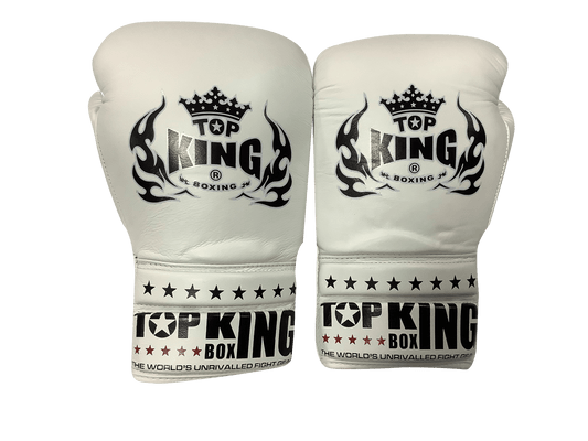Top King Boxing Gloves Lace Up - White